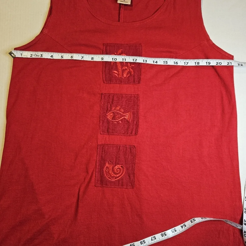 Vintage Cactus California Red Beach Dress Medium 100% Cotton - Picture 6 of 6